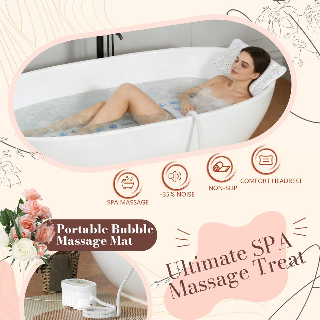 Heated Bubble Bath Mat with Remote Control U766