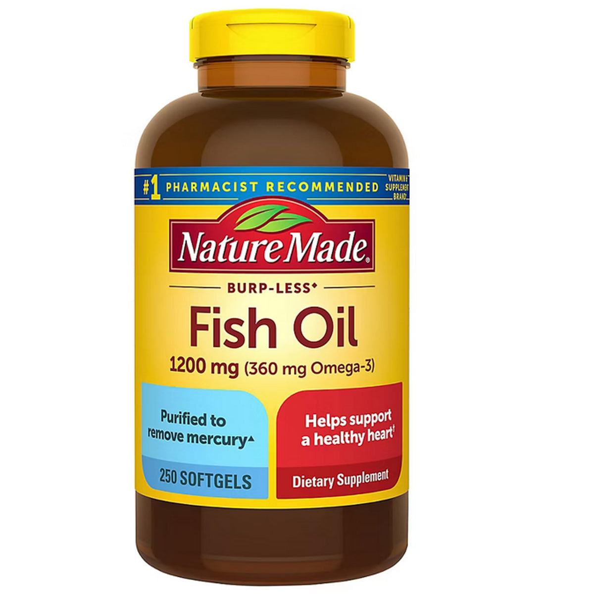 Fish Oil 1200 Mg 360 mg Omega-3 250 Liquid Softgels O914195