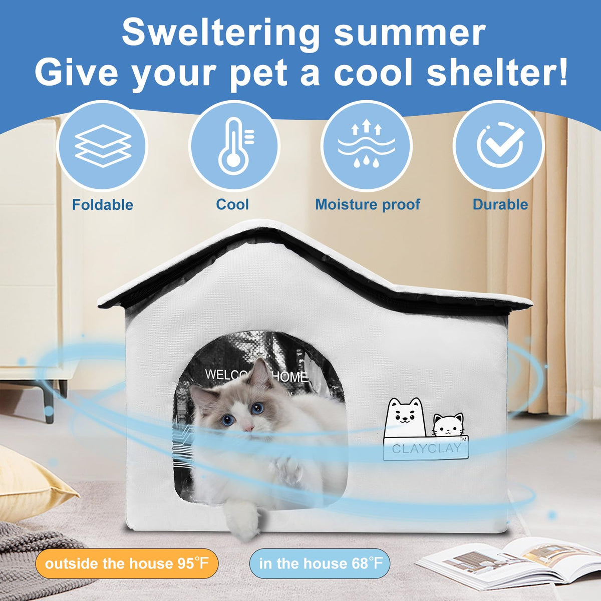 Heated Waterproof Insulated Outdoor Cat House O12081