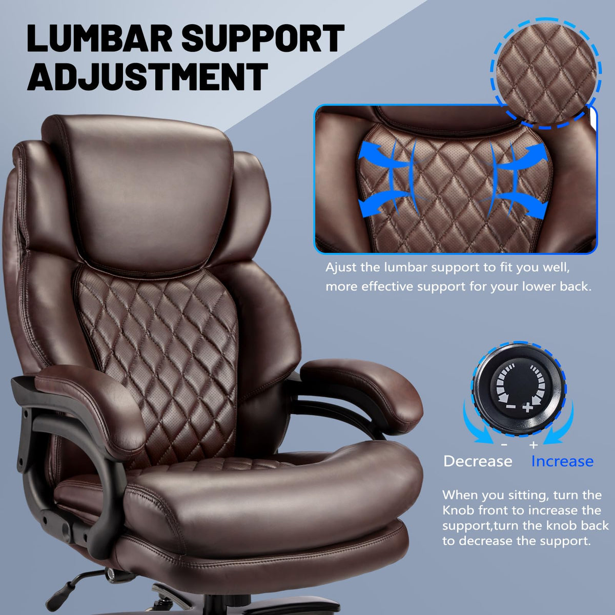 Big and Tall Office Chair with Adjustable Headrest E55746