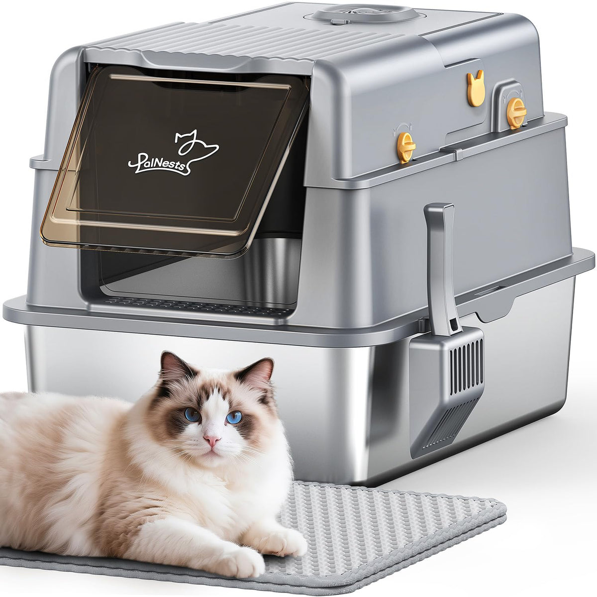 Stainless Steel Litter Box with Lid D947