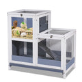 2-Story Wooden Small Animal Cage with Removable Tray and Ramp Q206