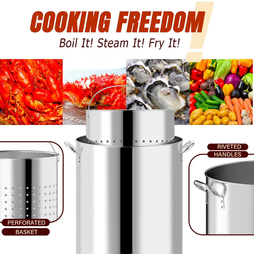 60QT Stainless Steel Stock Pot D671