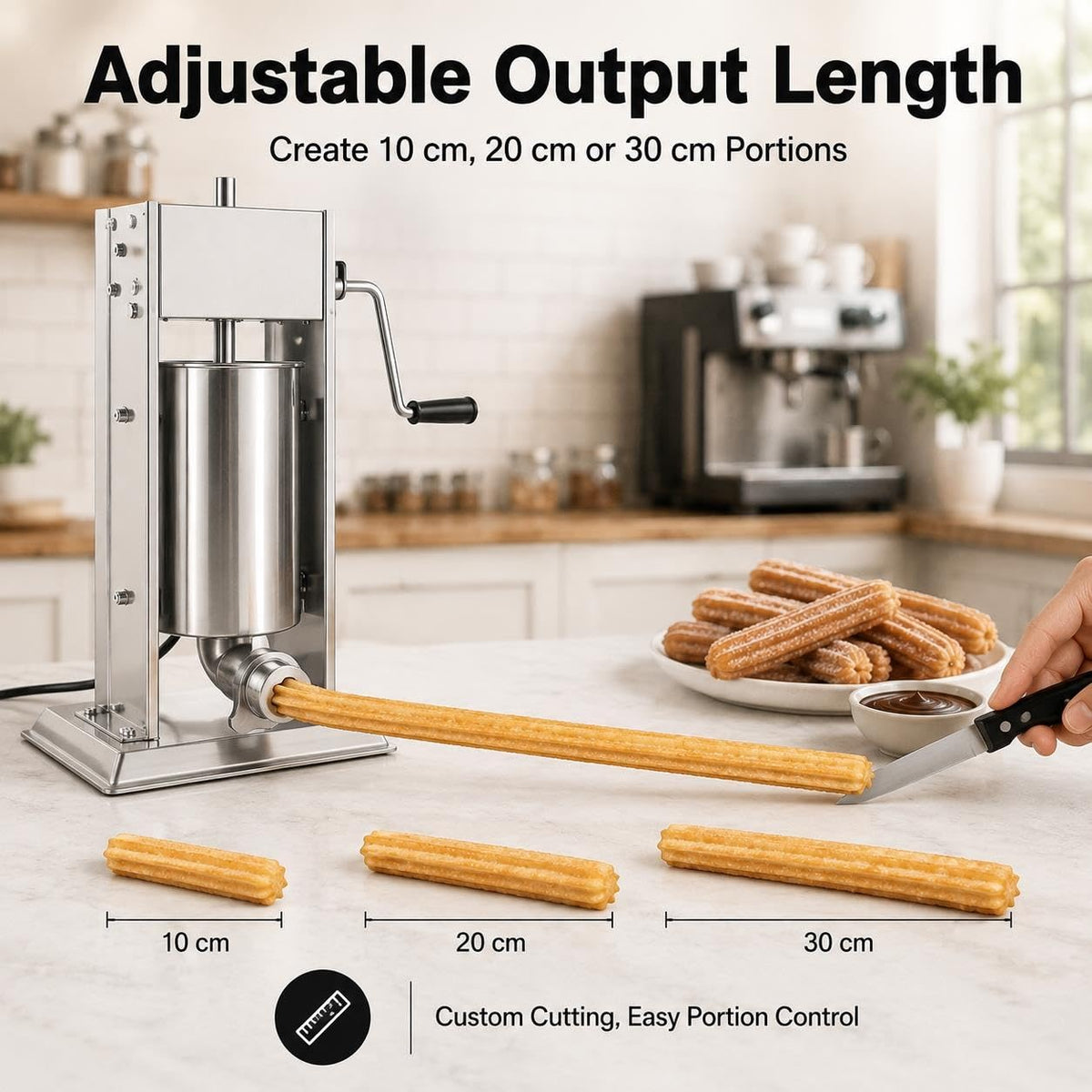 Manual Churro Maker & Sausage Filler, Stainless Steel D75690