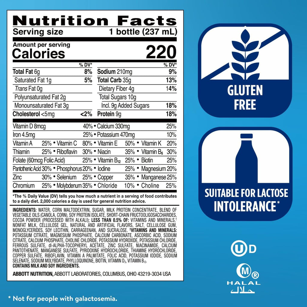 Milk Chocolate Nutrition Shake With Fiber, 24 Pack E26326