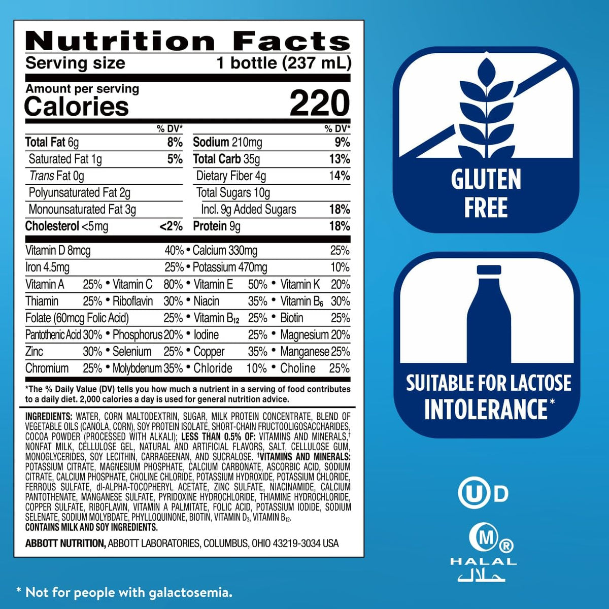 Milk Chocolate Nutrition Shake With Fiber, 24 Pack E26326