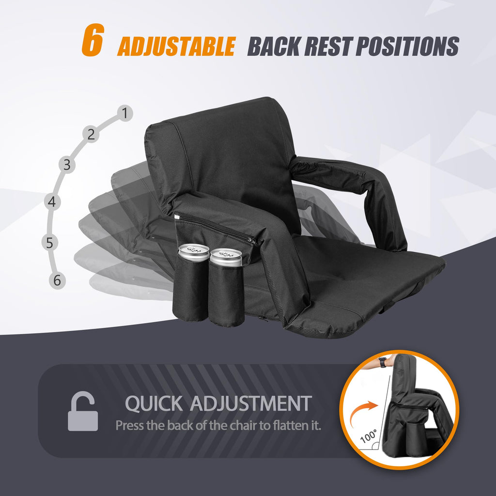 2 Pack Reclining Stadium Seat with Back Support G785980