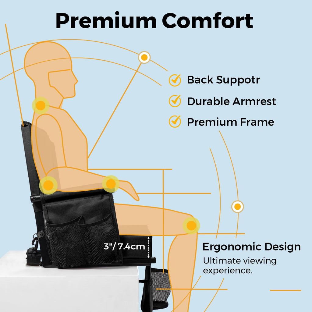 Bleacher Chair with Back & Cushion A234582