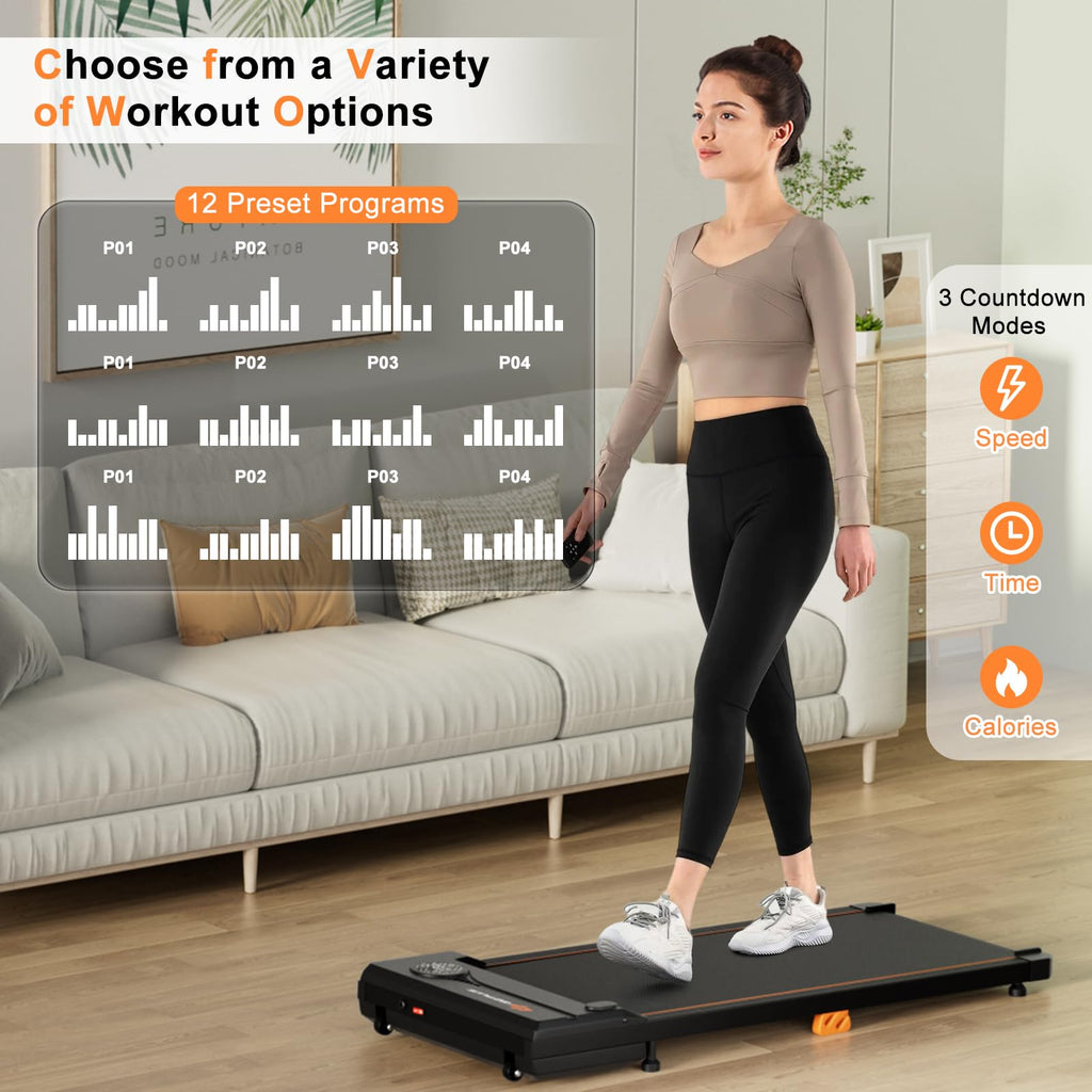340 LBS Capacity Under Desk Treadmill with Remote Control Q5180
