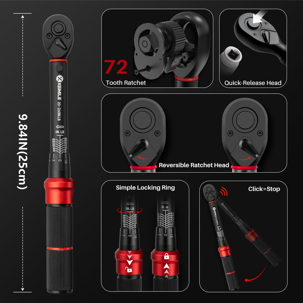 1/4" Drive Torque Wrench & Screwdriver Set J960965