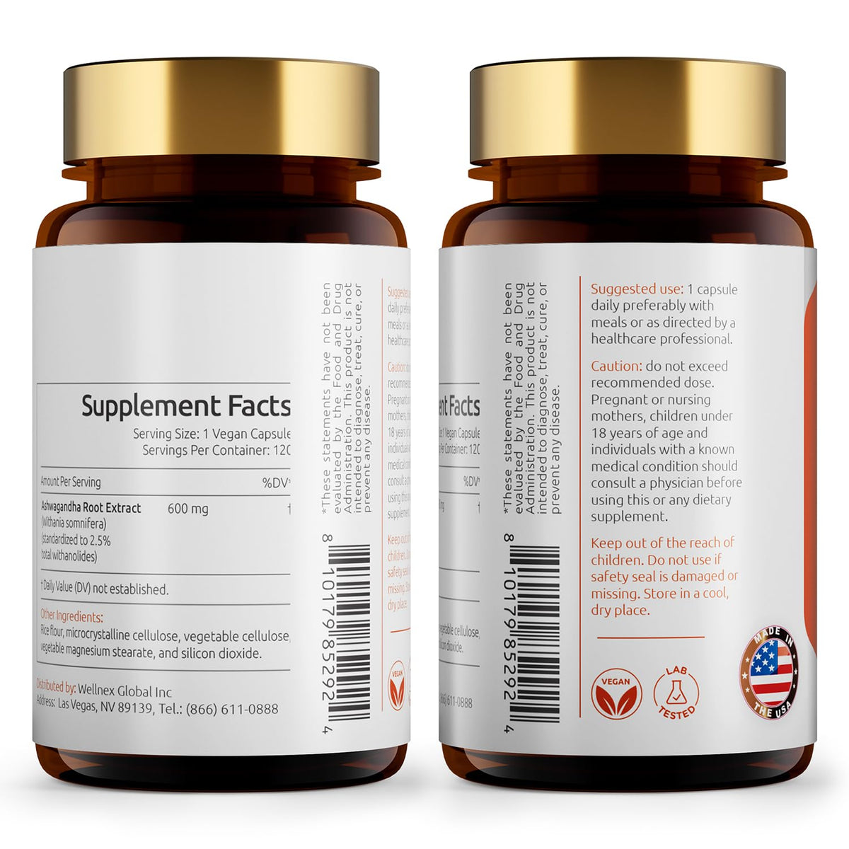 Ashwagandha Root Extract 600mg 120 Capsules J274758