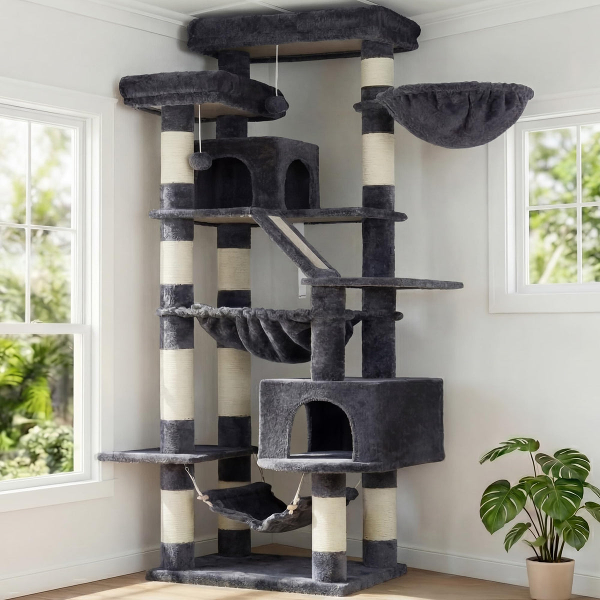 71-Inch-Tall Cat Tree with 2 Perches P140803