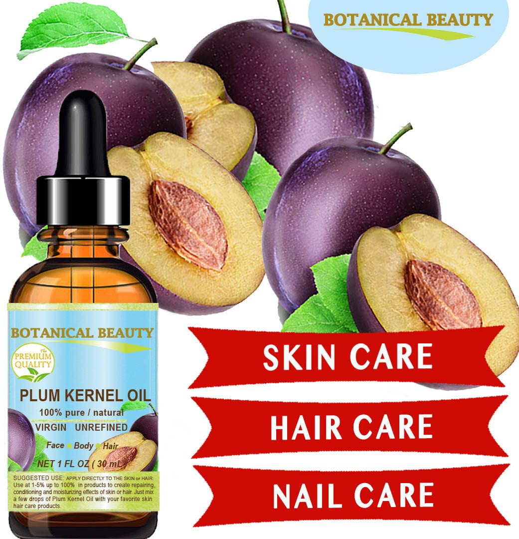 100% Pure Natural Virgin Unrefined Cold Pressed Plum Kernel Oil 1 oz S302