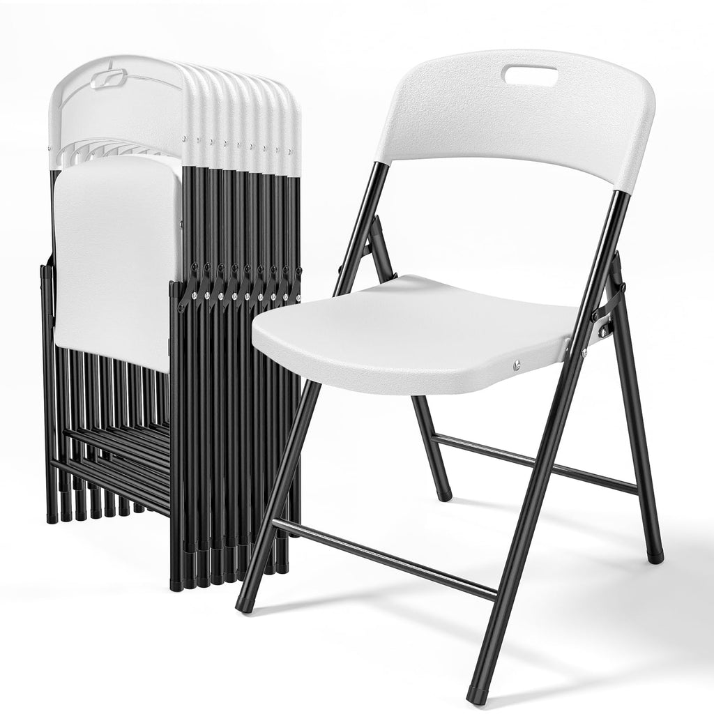 White Plastic Folding Chairs 10-Pack T625