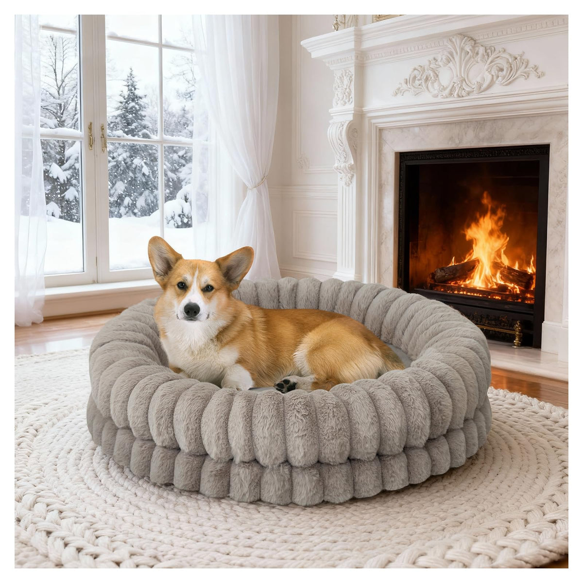 30 Inches Round Washable Dog Bed J3705