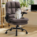 Brown Ergonomic Office Chair with Flip-up Armrests S2911