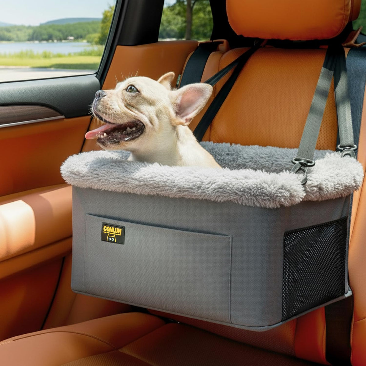 Dog Car Seat Booster Steel Frame Grey F232401