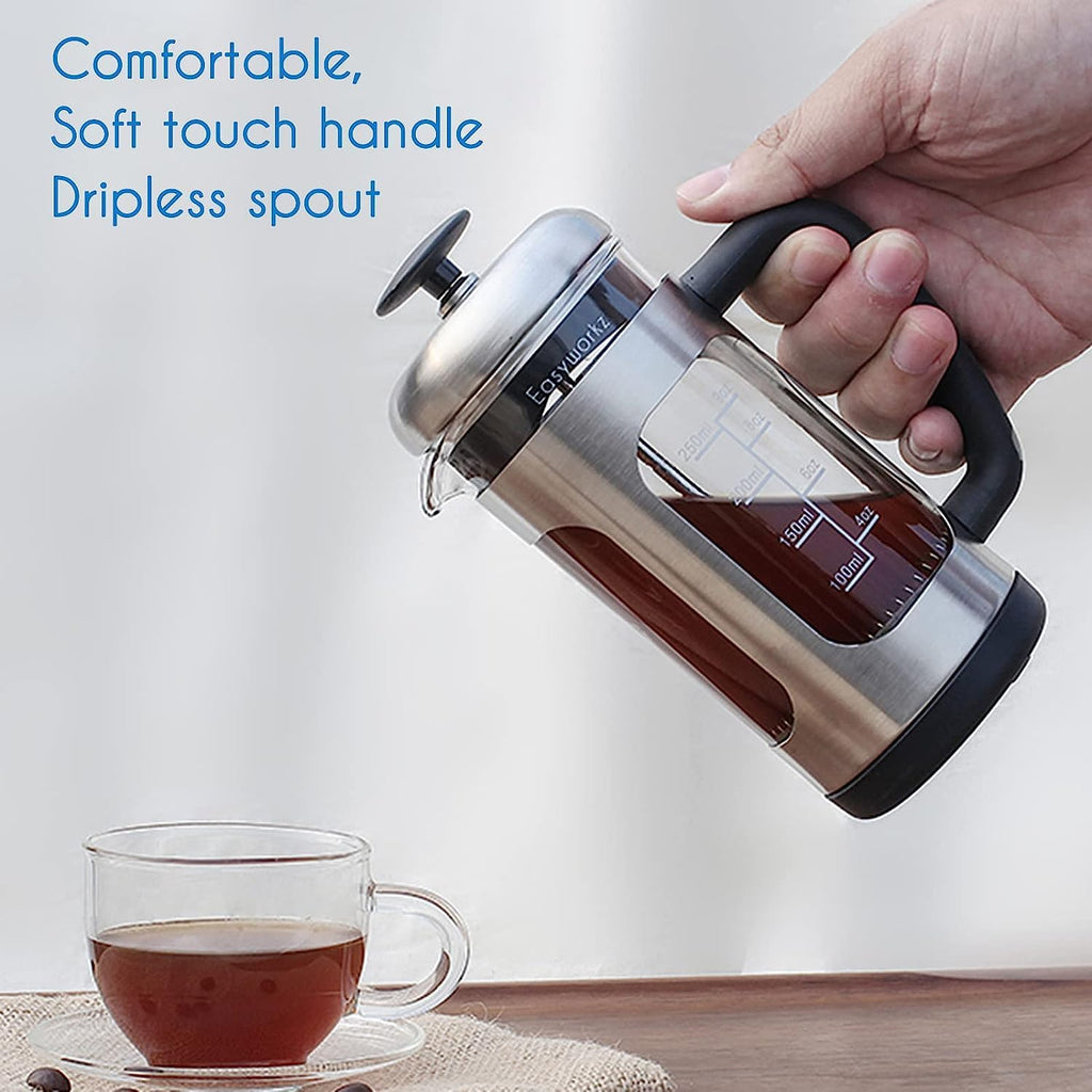 Stainless Steel French Press 12 oz with Measuring Coffee Spoon M46033