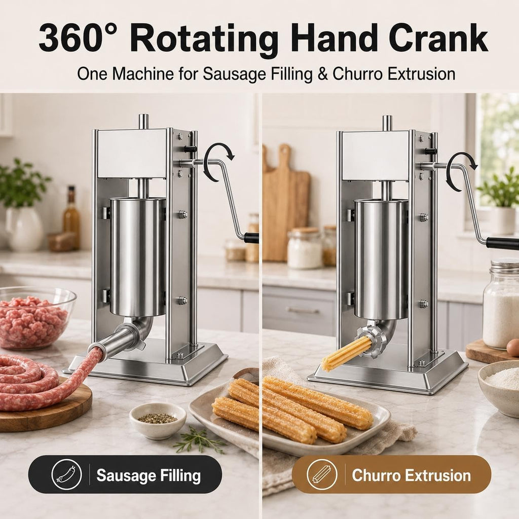 Manual Churro Maker & Sausage Filler, Stainless Steel D75690
