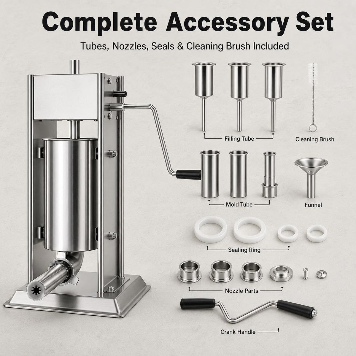 Manual Churro Maker & Sausage Filler, Stainless Steel D75690