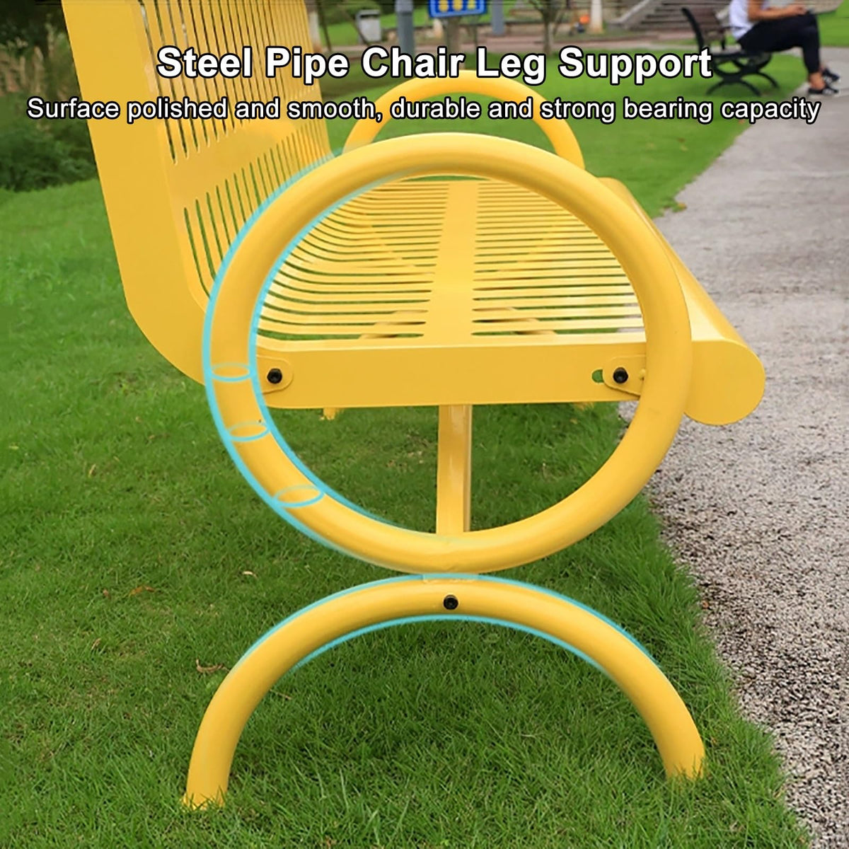 Metal Garden Bench with Backrest and Armrests W1602