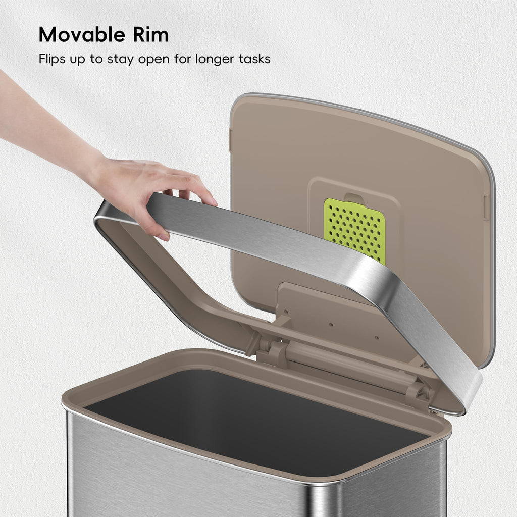 Matte Stainless 75 Liter 20 Gallon Step Trash Can E6510