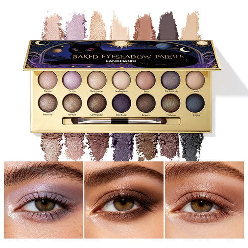 14 Color Cool Toned Baked Eyeshadow Palette S55681