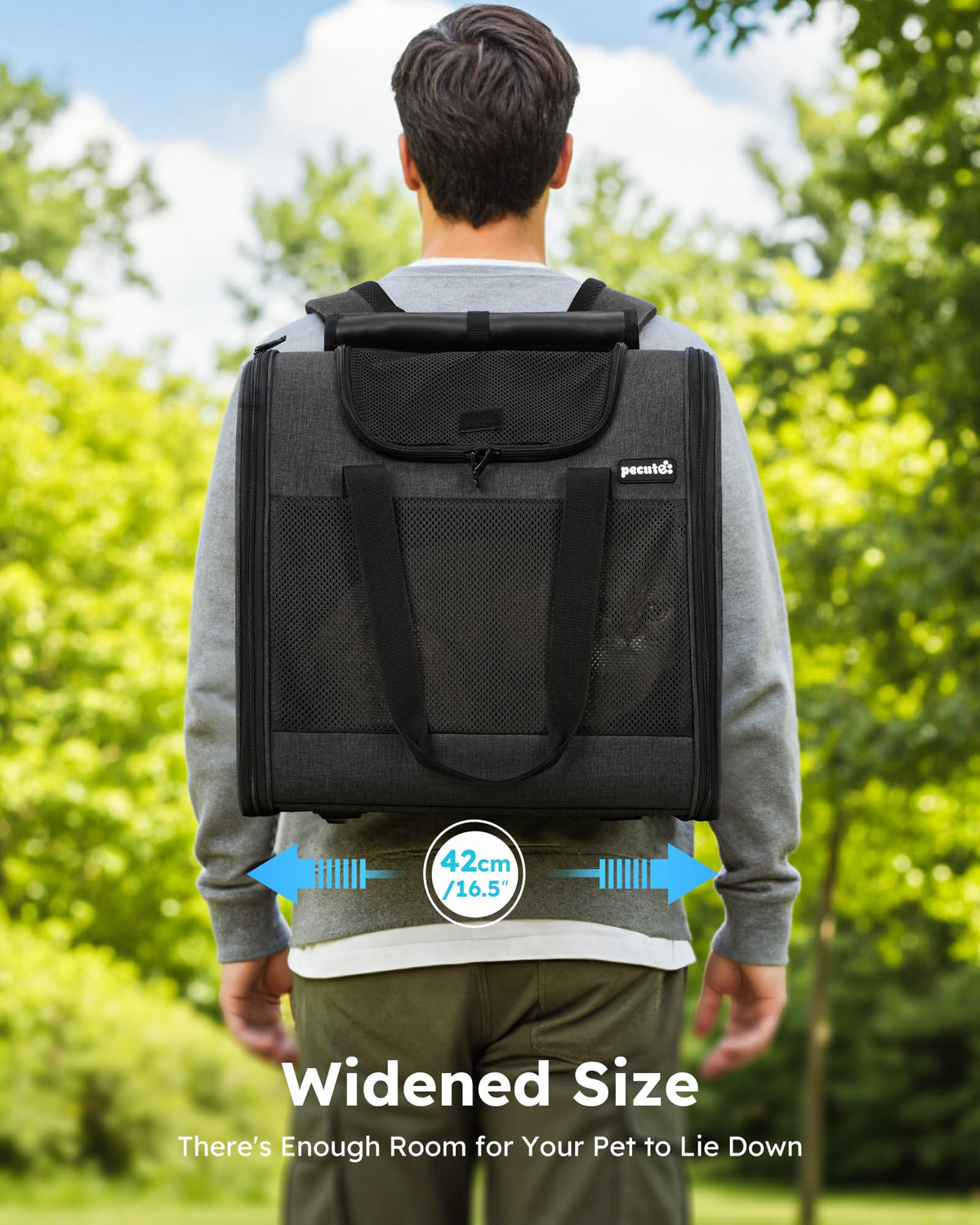 Dark Grey Cat Backpack with Breathable Mesh S246710