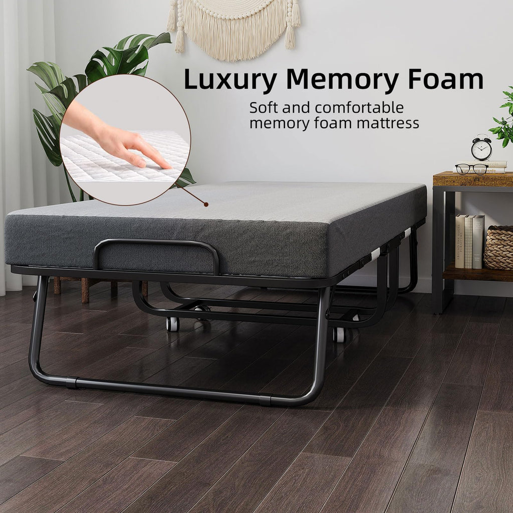 Folding Bed with Mattress 75 x 31 Inch Twin Size S28874