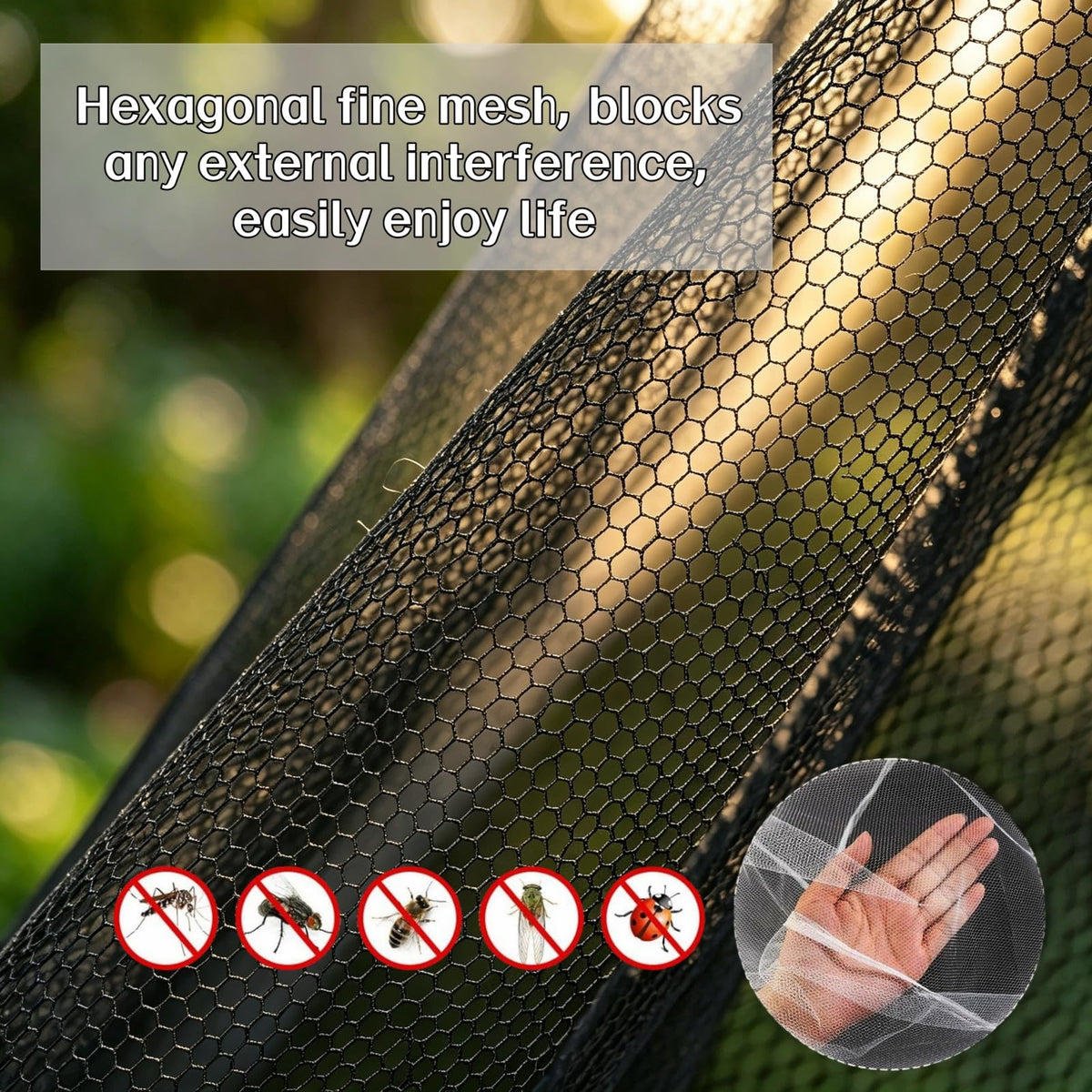 10x10ft Camping Mosquito Net with Hanging Ropes U71959