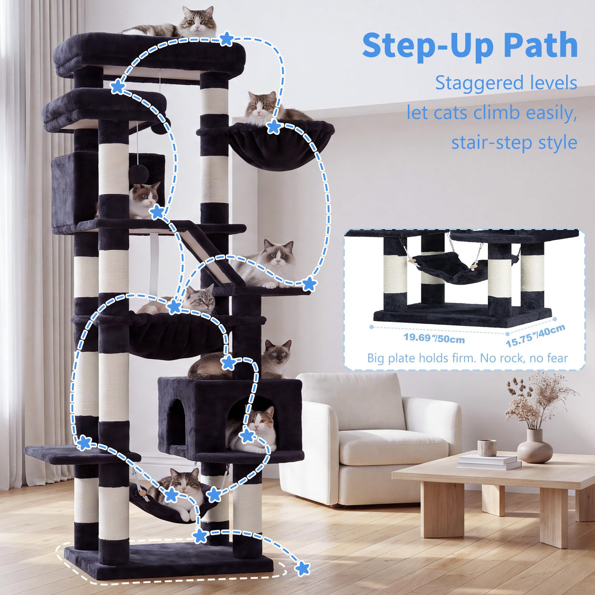 71-Inch-Tall Cat Tree with 2 Perches P140803