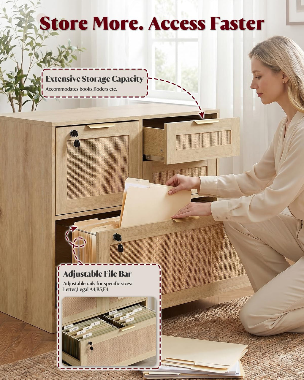 4 Drawer File Cabinet with Lock A975794