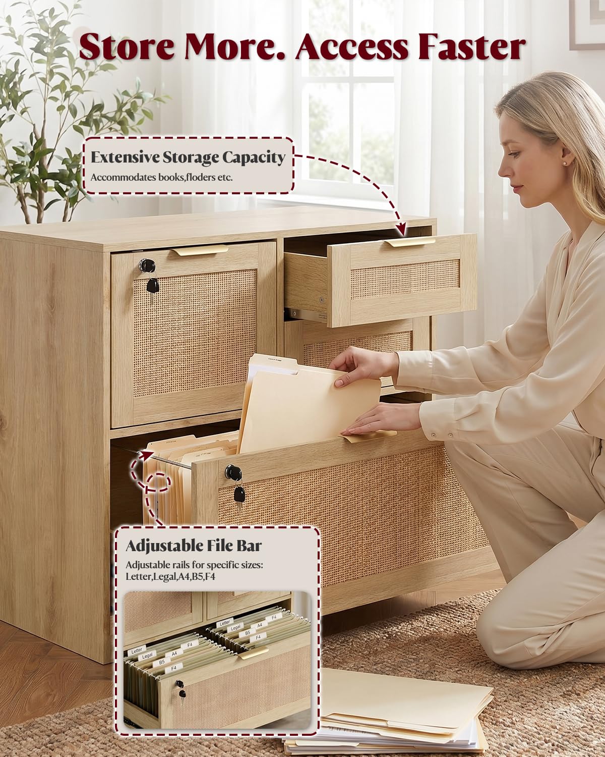 4 Drawer File Cabinet with Lock A975794