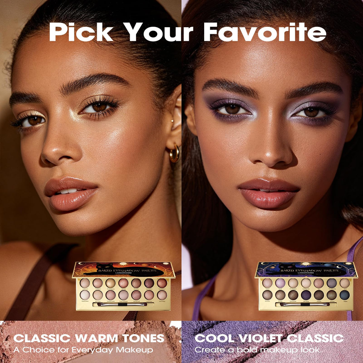 14 Color Cool Toned Baked Eyeshadow Palette S55681