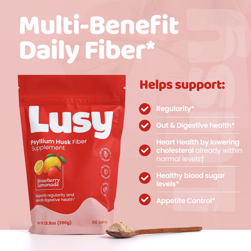 Psyllium Husk Fiber Supplement Strawberry Lemonade 13.8 oz F6695