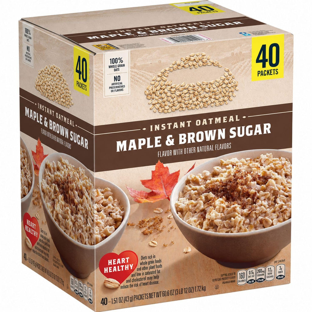 Maple & Brown Sugar Instant Oatmeal Cereal, 40 Count L979589
