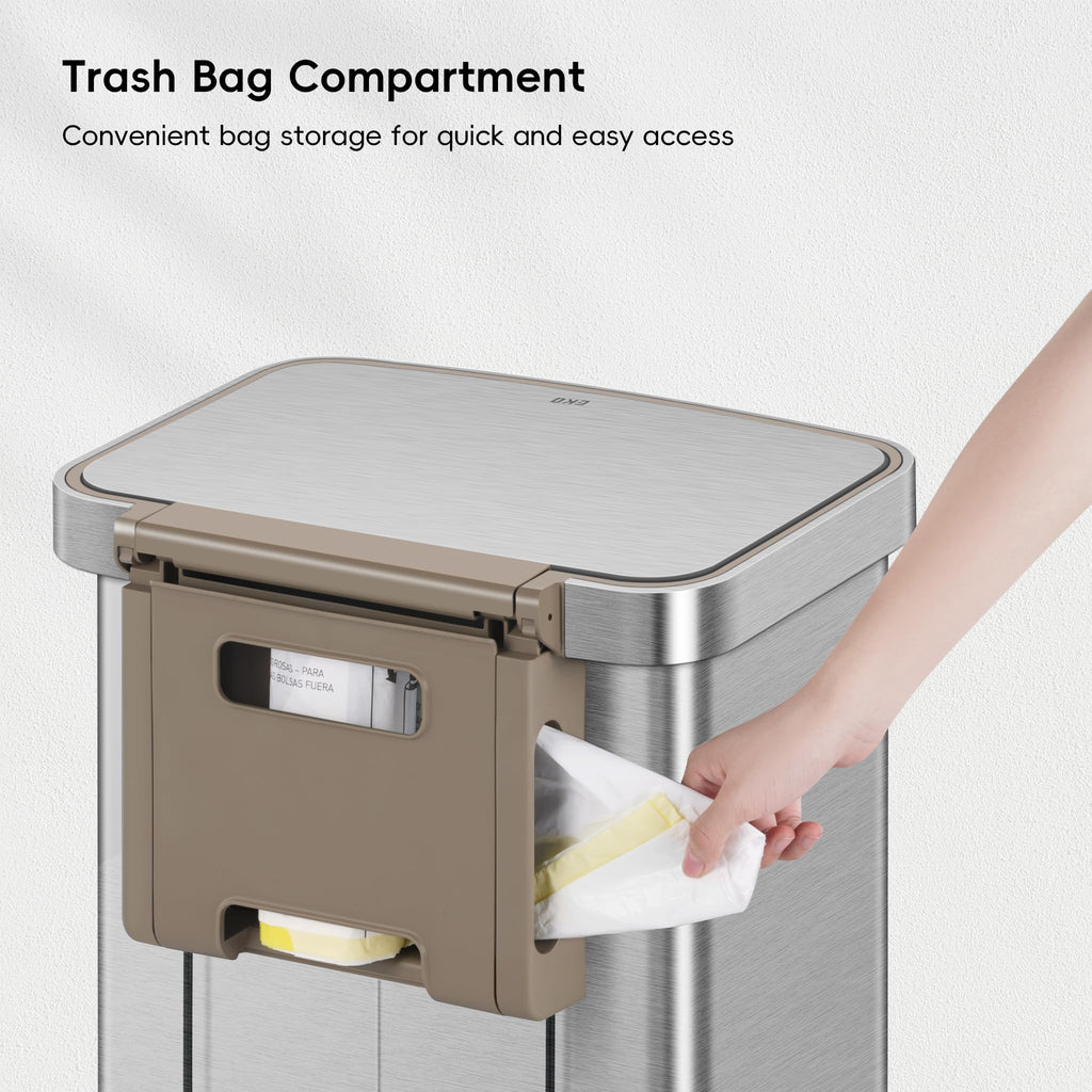 Matte Stainless 75 Liter 20 Gallon Step Trash Can E6510