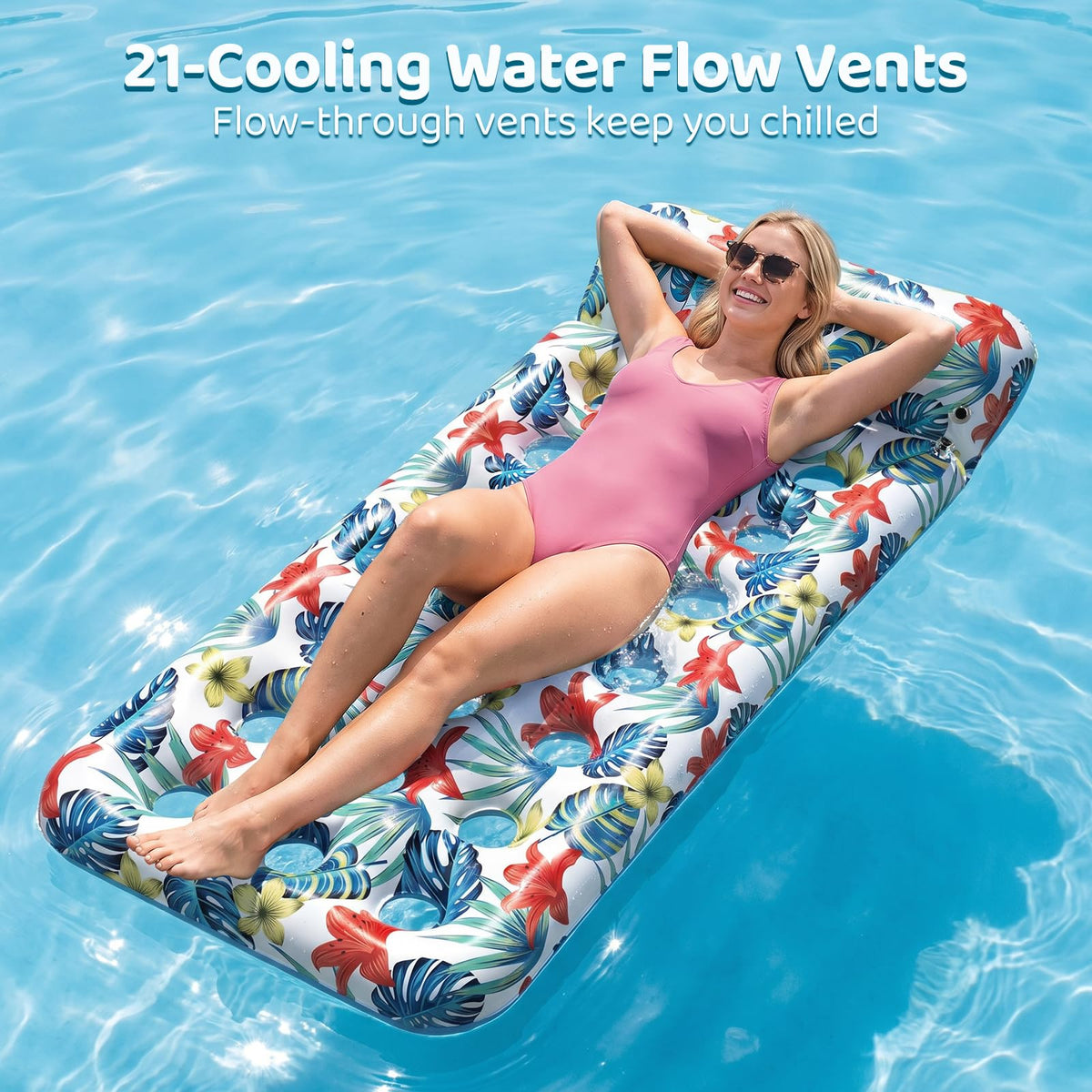 4 Pack Oversized Inflatable Pool Floats with Headrest G887197