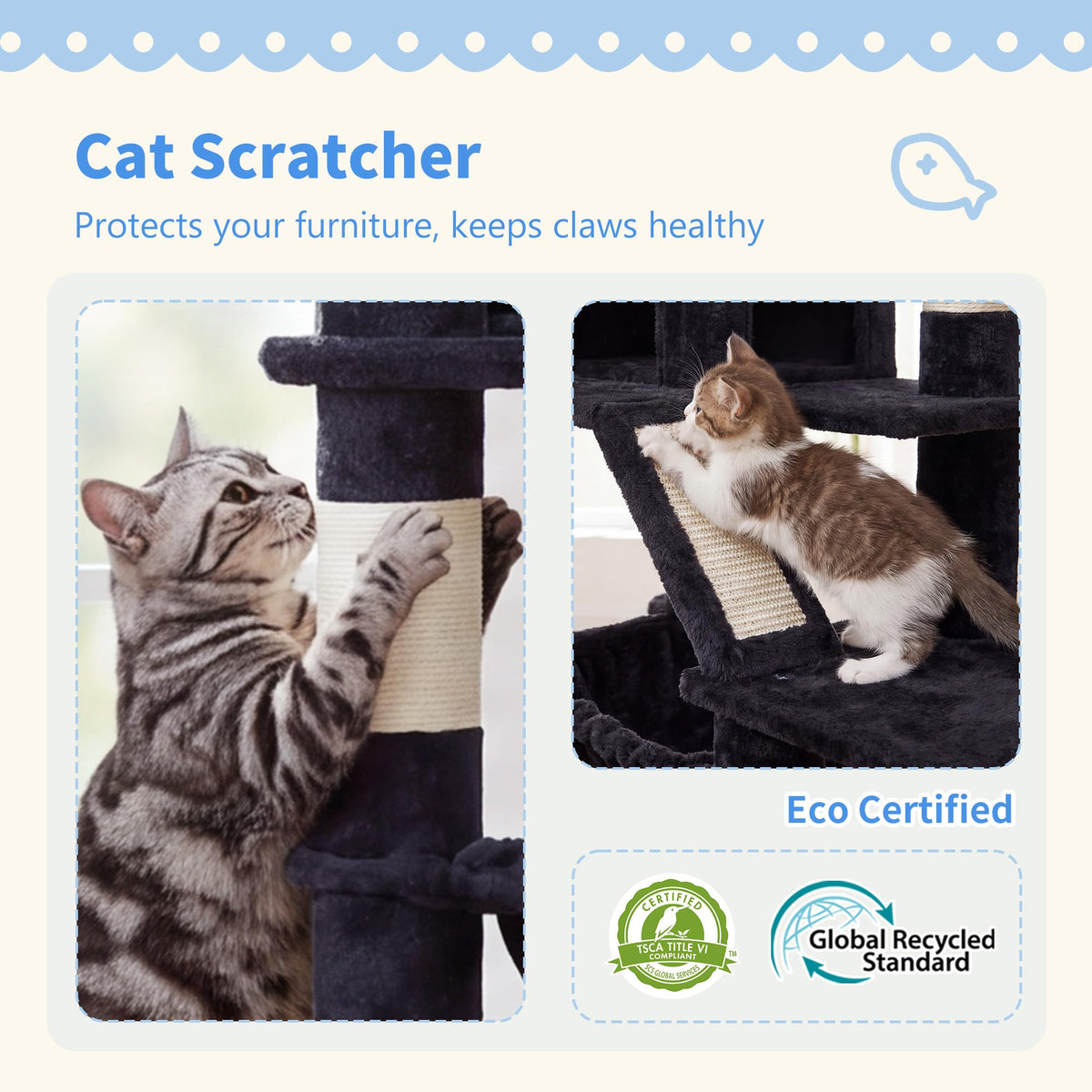 71-Inch-Tall Cat Tree with 2 Perches P140803