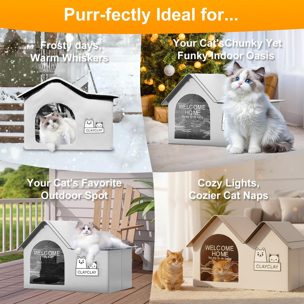 Heated Waterproof Insulated Outdoor Cat House O12081