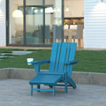 Blue Adirondack Lounge Chair with Ottoman Z10306