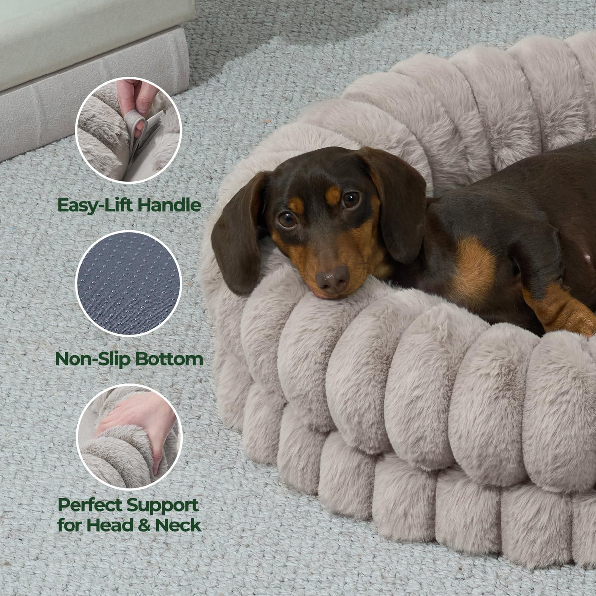 30 Inches Round Washable Dog Bed J3705