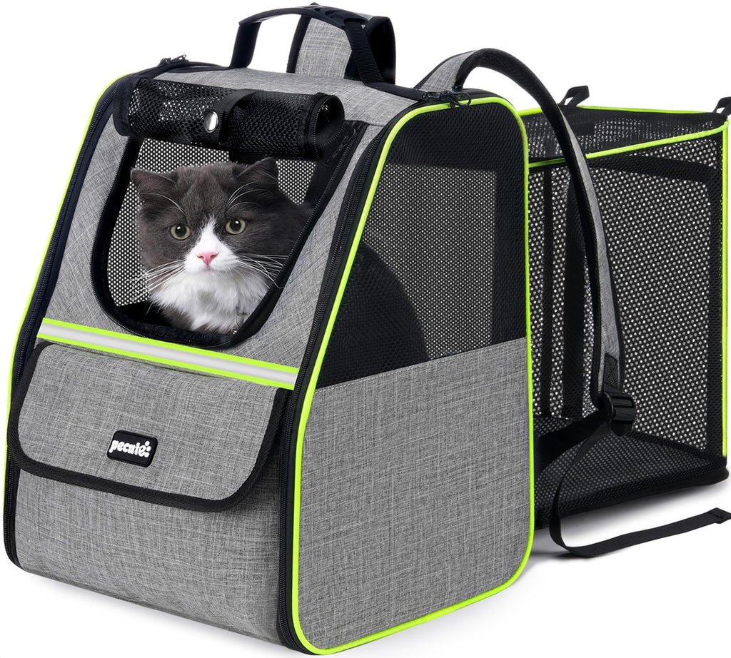 Expandable Cat Backpack Carrier with Ventilated Mesh, Grey T959