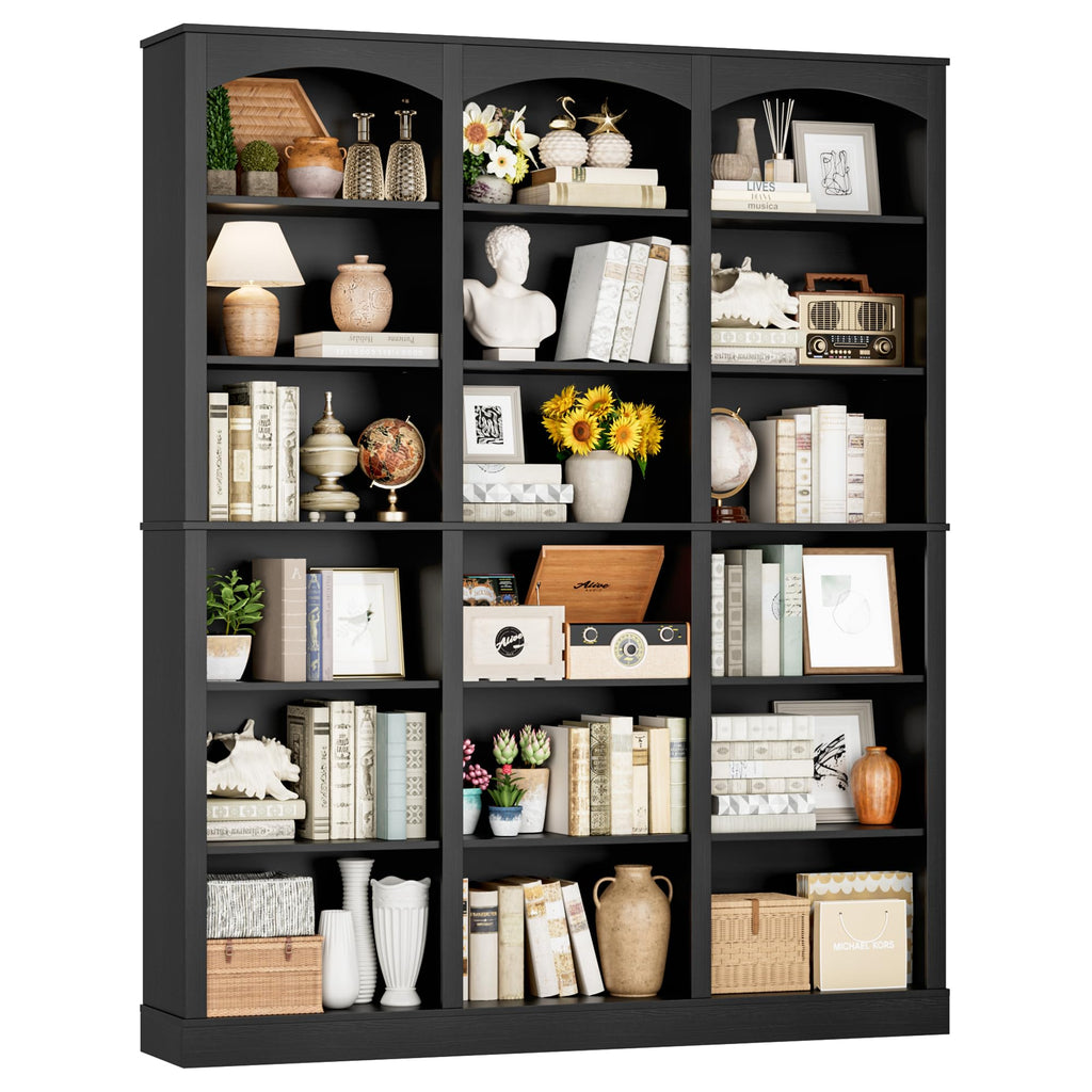 71" 6 Tier Black Bookshelf V9107