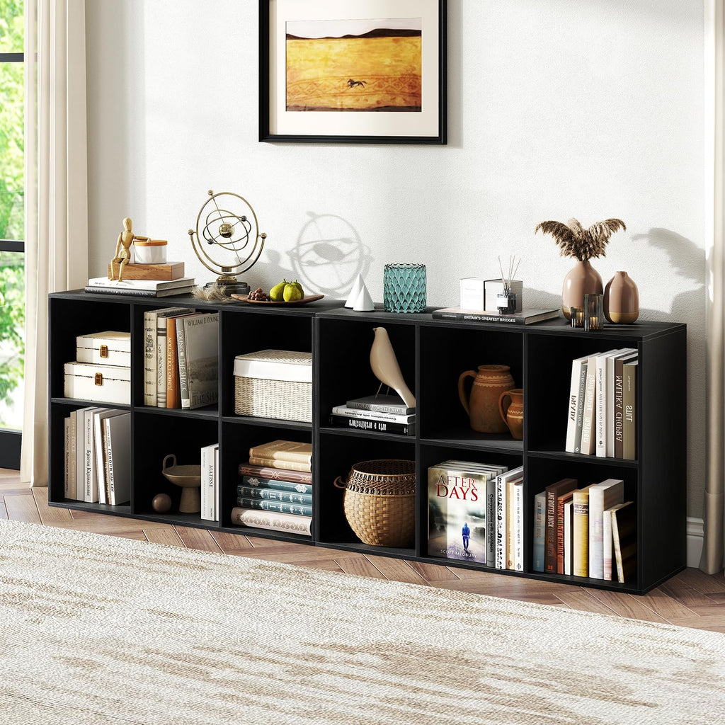 Black 6-Cube 3-Tier Bookcase P4270