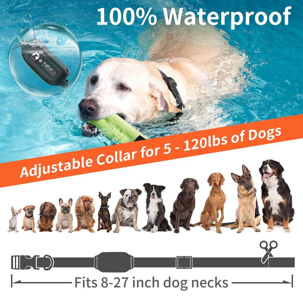 Vibration Collar with Controller for 2 Dogs, 3300ft Waterproof J3644