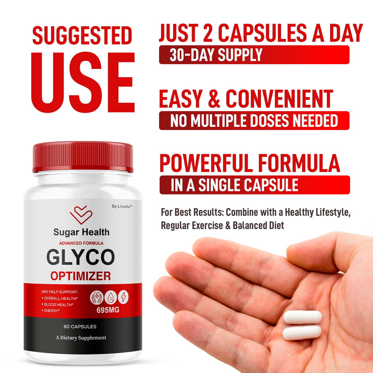 All Natural Glyco Support Supplement Pills, 60 Capsules X87480