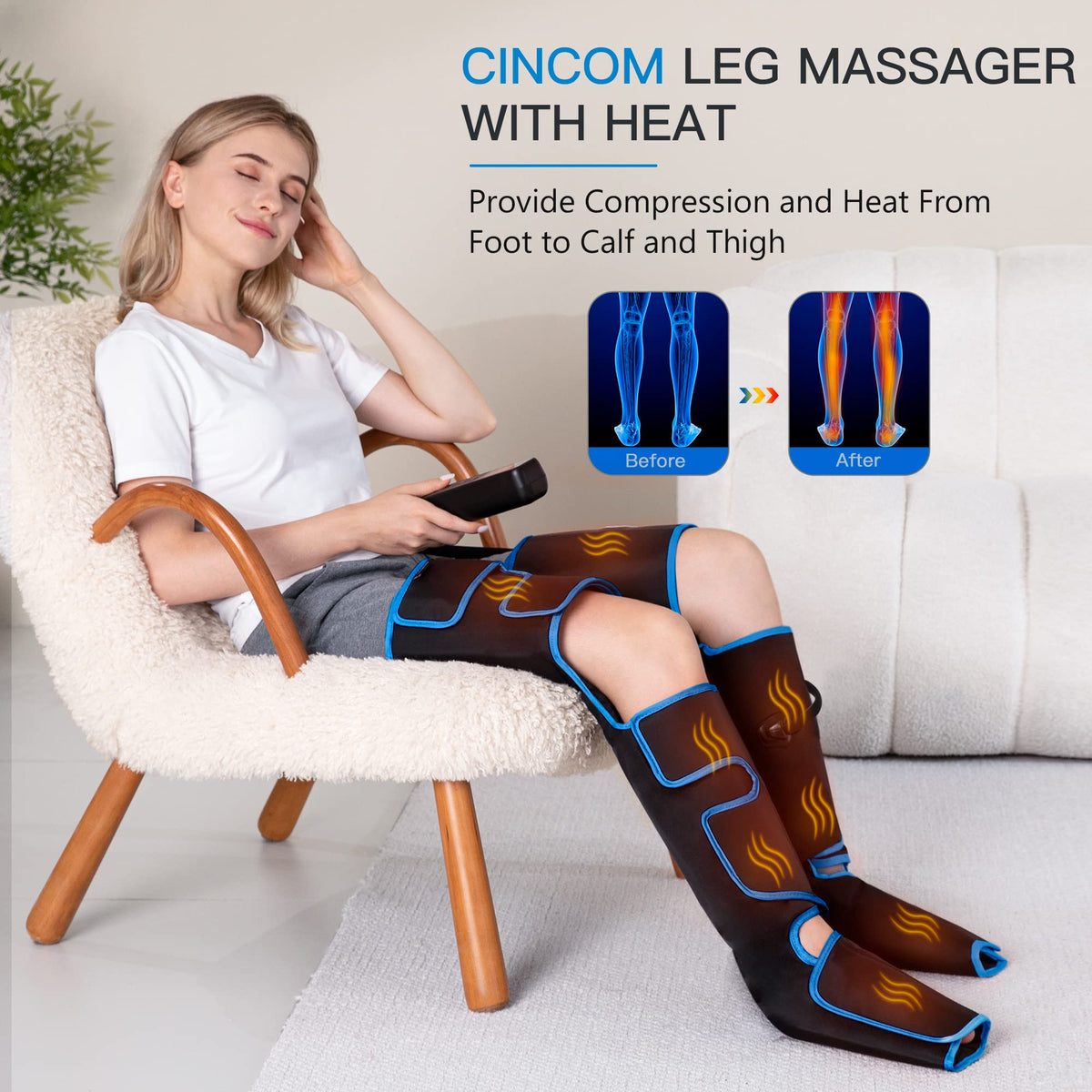 Leg Massager with Heat and Compression T2803