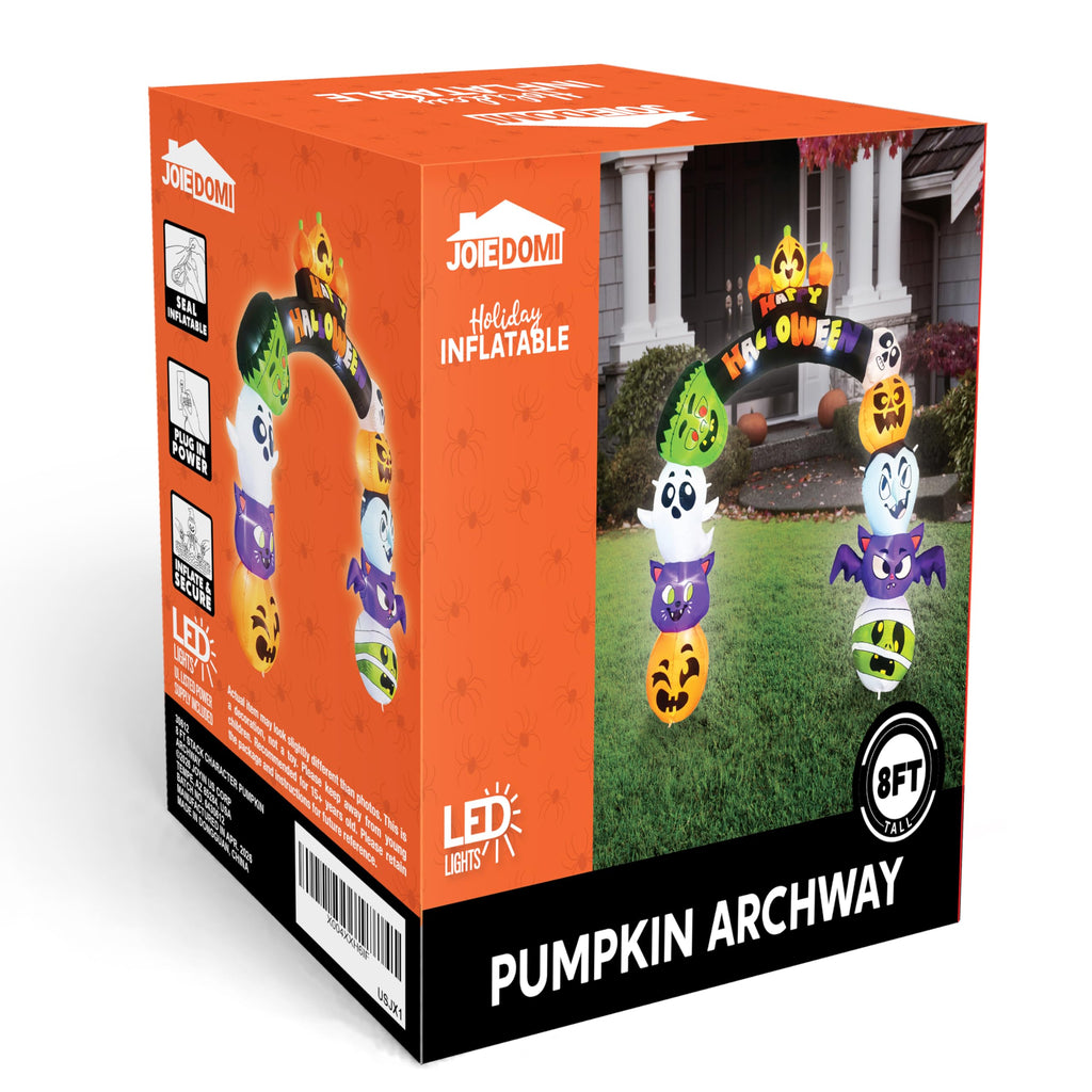 8 FT Halloween Inflatable Pumpkin Archway with LED Lights N582051