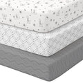 Baby Pack and Play Sheets Fitted 38x26 White Dark Gray U2073
